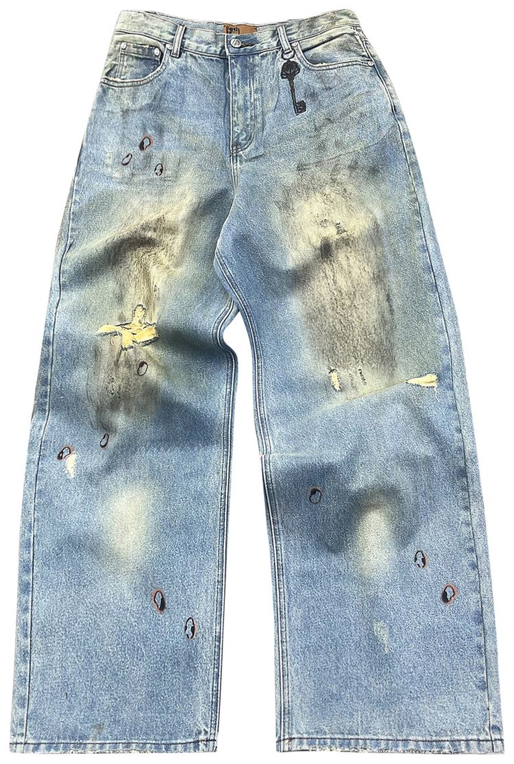 Birth Of Royal Child Washed Brushed Baggy Jeans Blue