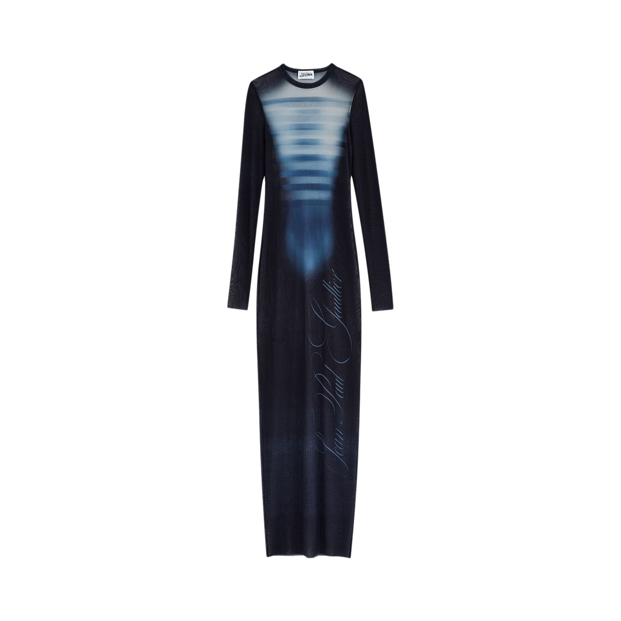 Buy Jean Paul Gaultier Printed Le Mâle Mesh Long Dress 'Navy