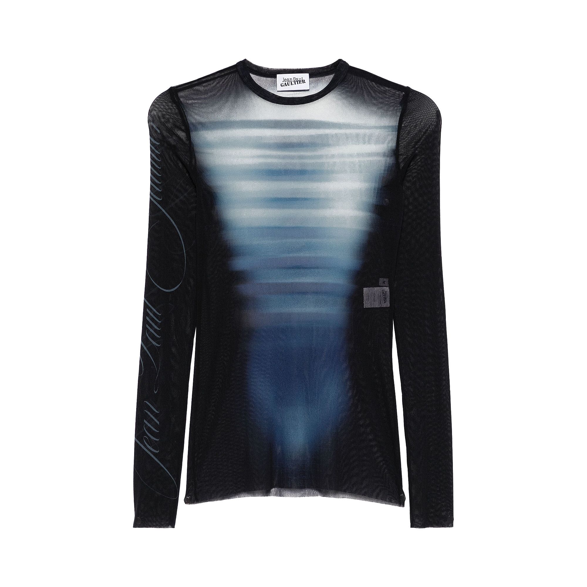 Achetez des Jean Paul Gaultier Printed Le Mâle Mesh Top 'Navy