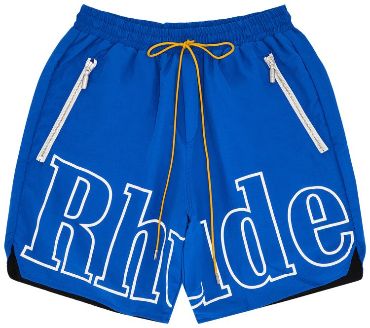 Rhude Logo Print Relax Fit Shorts Blue