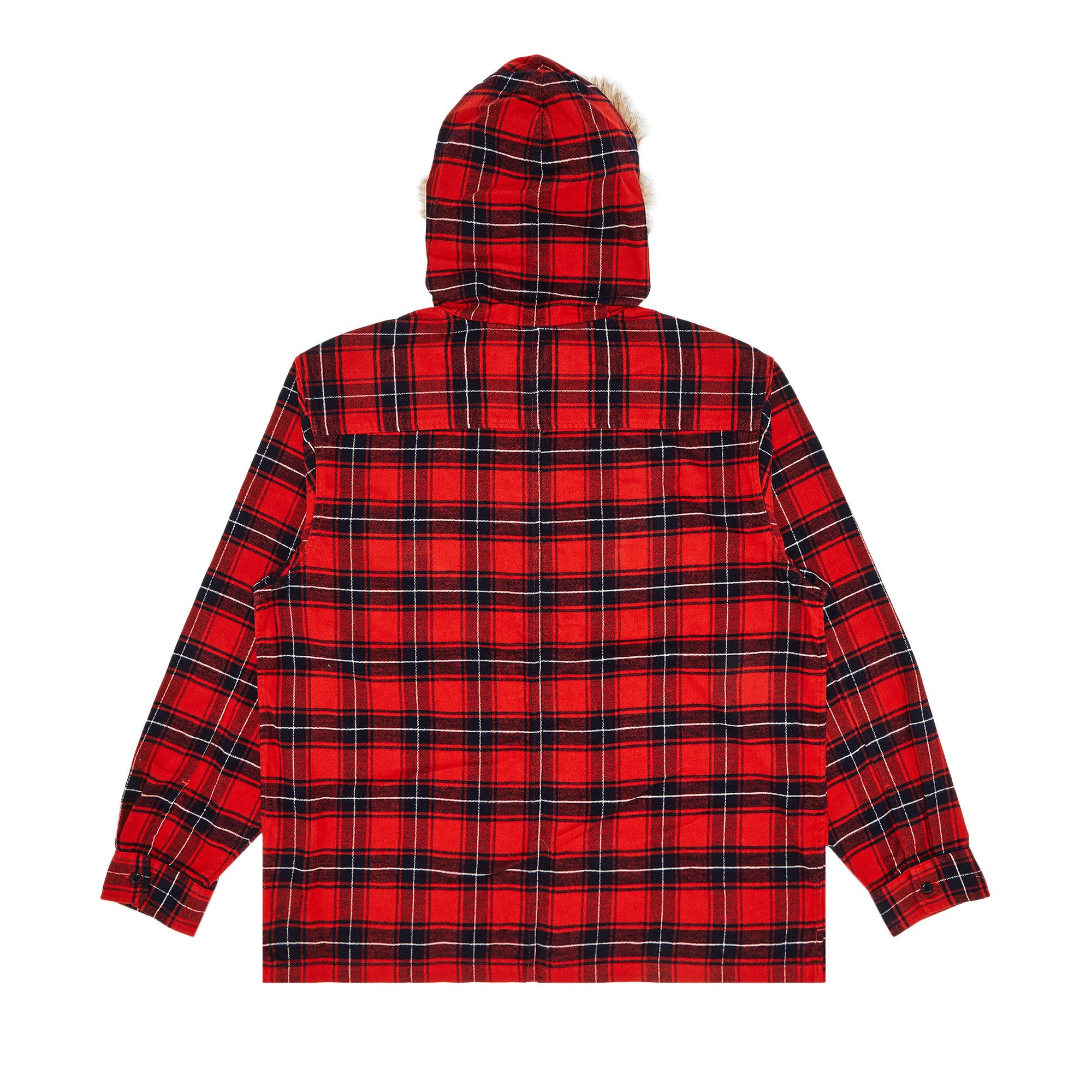 Red check hooded shirt 2025