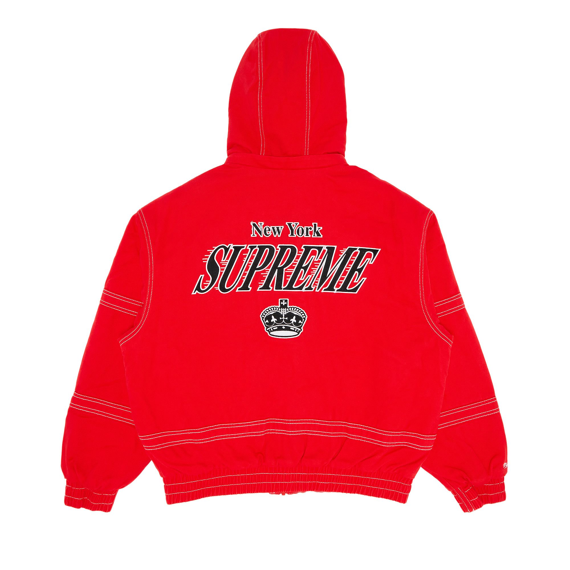 Buy Supreme x Mitchell & Ness Twill Stadium Jacket 'Red