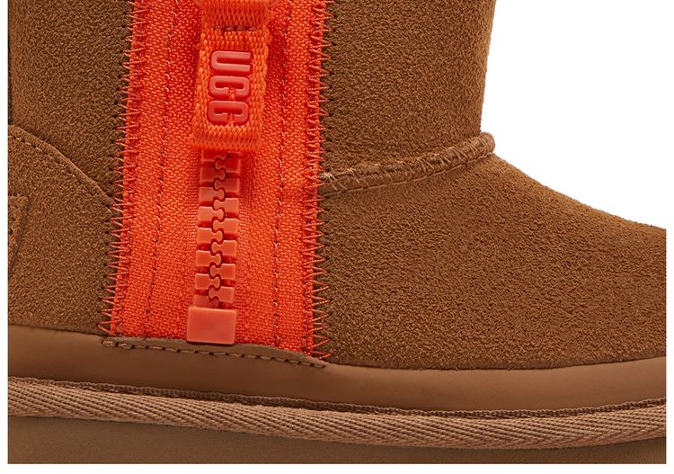 UGG Classic Mini Zipper Tape Logo Boot Toddler Chestnut