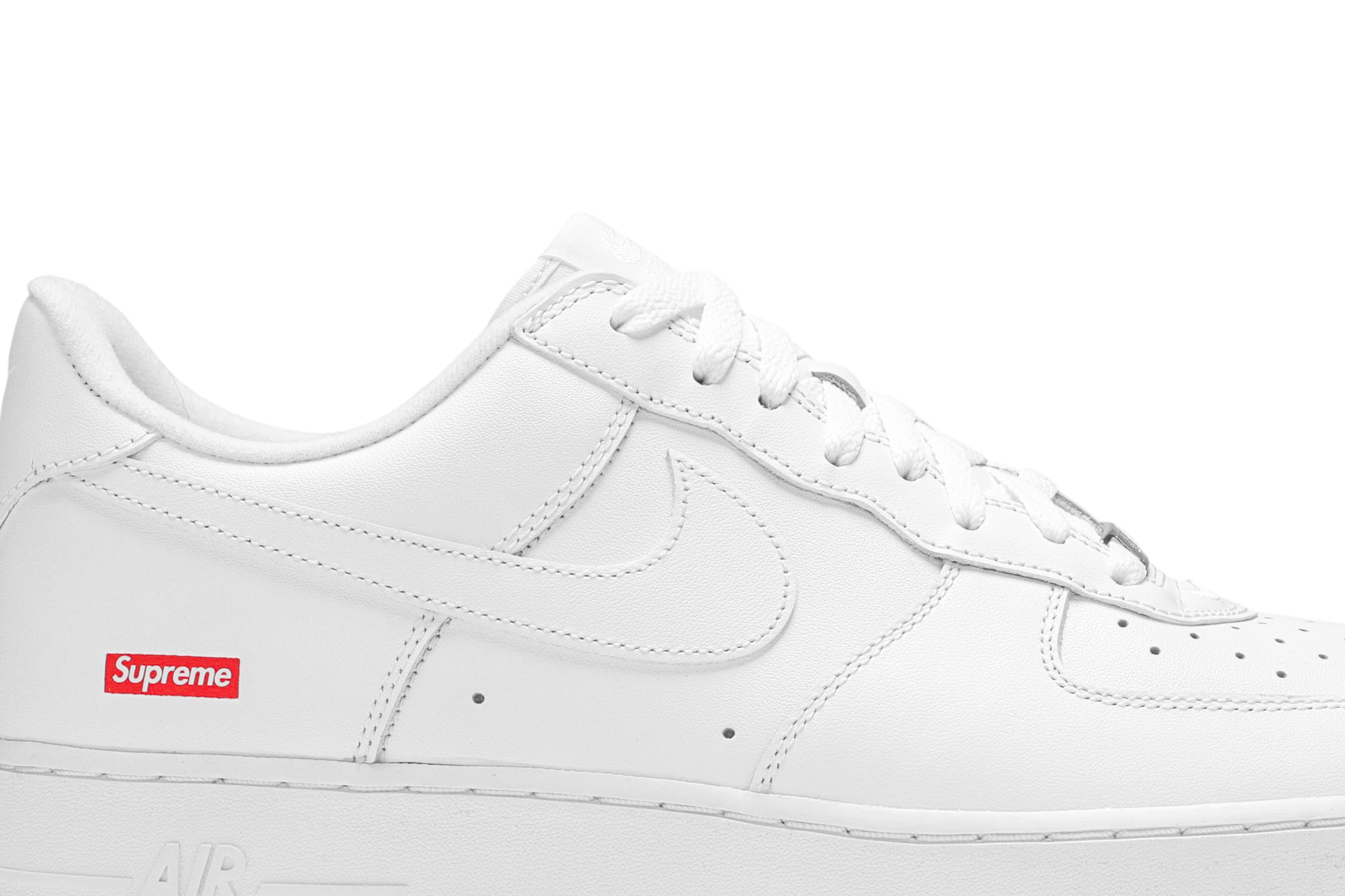 Size 9.5 Supreme x Air Force 1 Low 'Box Logo - White'