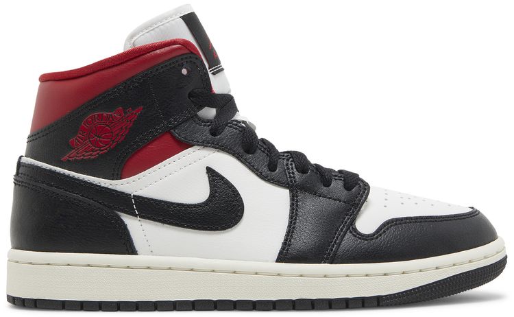 Wmns Air Jordan 1 Mid Black Sail Gym Red