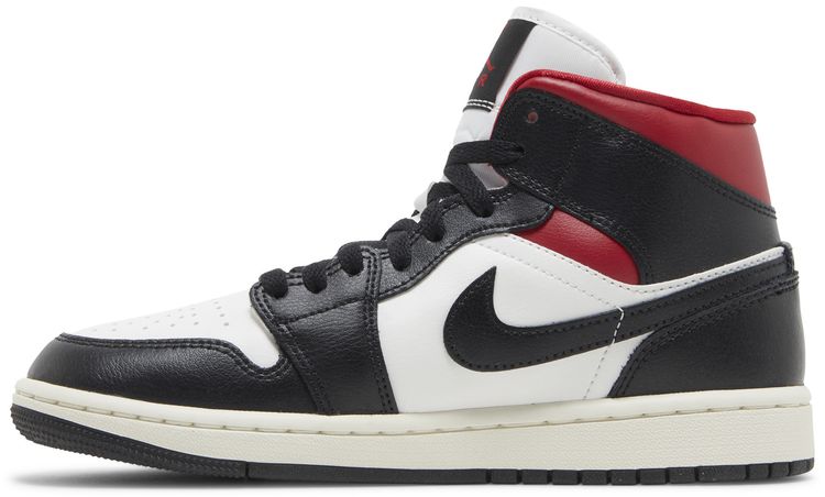 Wmns Air Jordan 1 Mid Black Sail Gym Red
