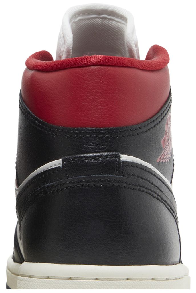 Wmns Air Jordan 1 Mid Black Sail Gym Red