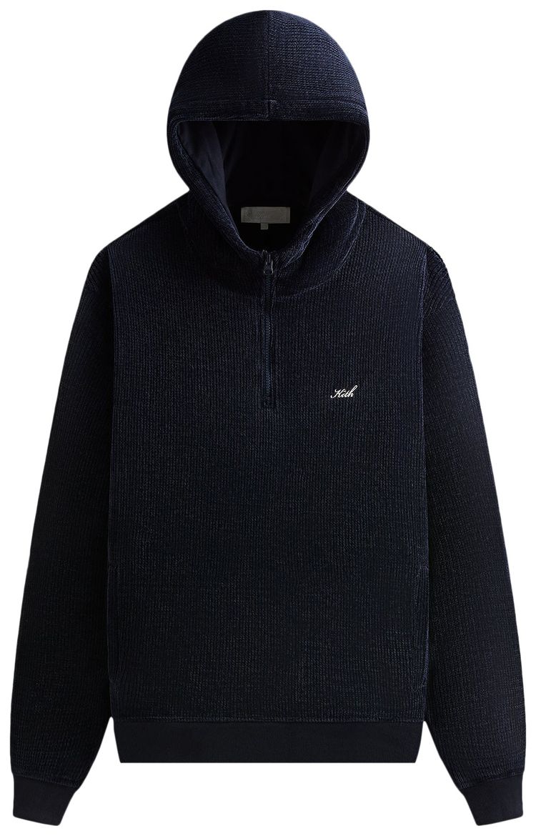 Kith Bonded Waffle Coleman Quarter Zip Hoodie Nocturnal