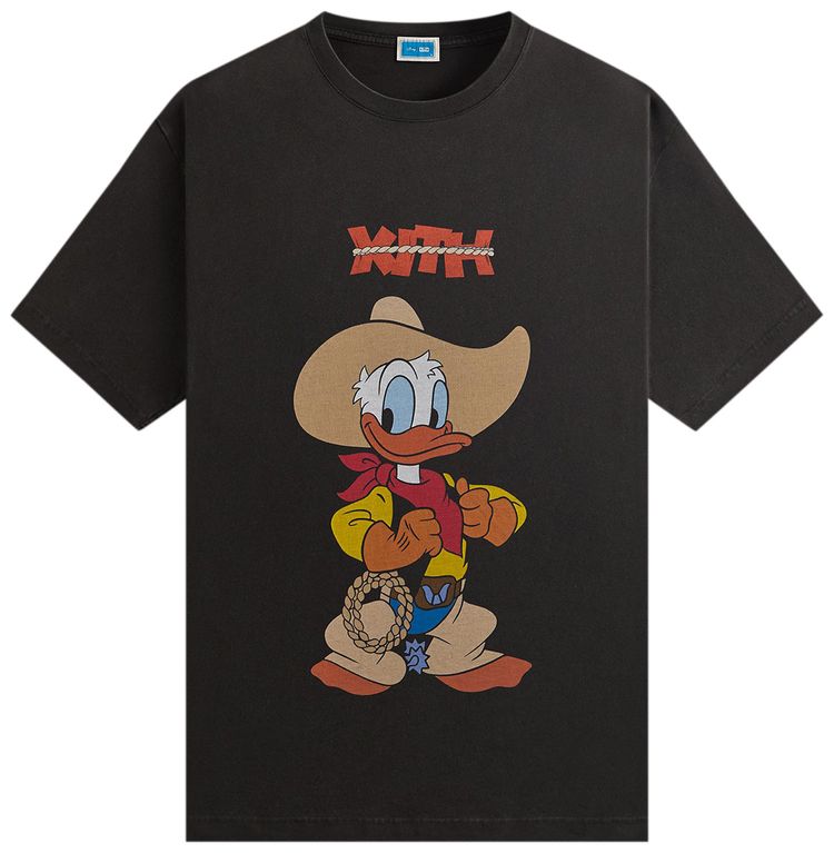 Kith x Disney Donald Duck Cowboy Vintage Tee Black