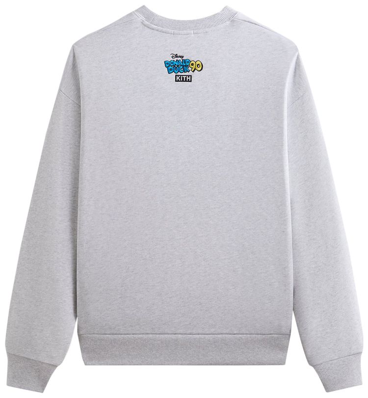 Kith x Disney Donald Duck Varsity Vintage Nelson Crewneck Light Heather Grey