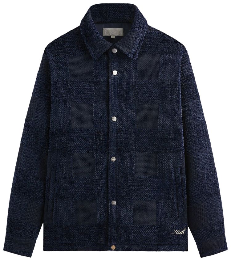 Kith Chenille Plaid Brixton Puffed Shirt Jacket Nocturnal