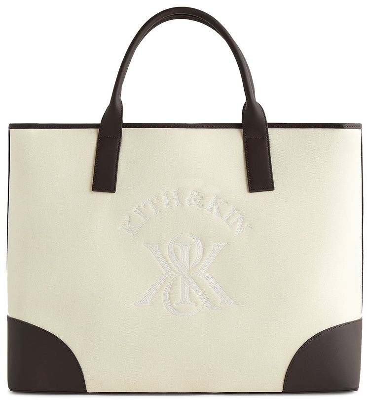 Kith Leather Trimmed Canvas Tote Sandrift