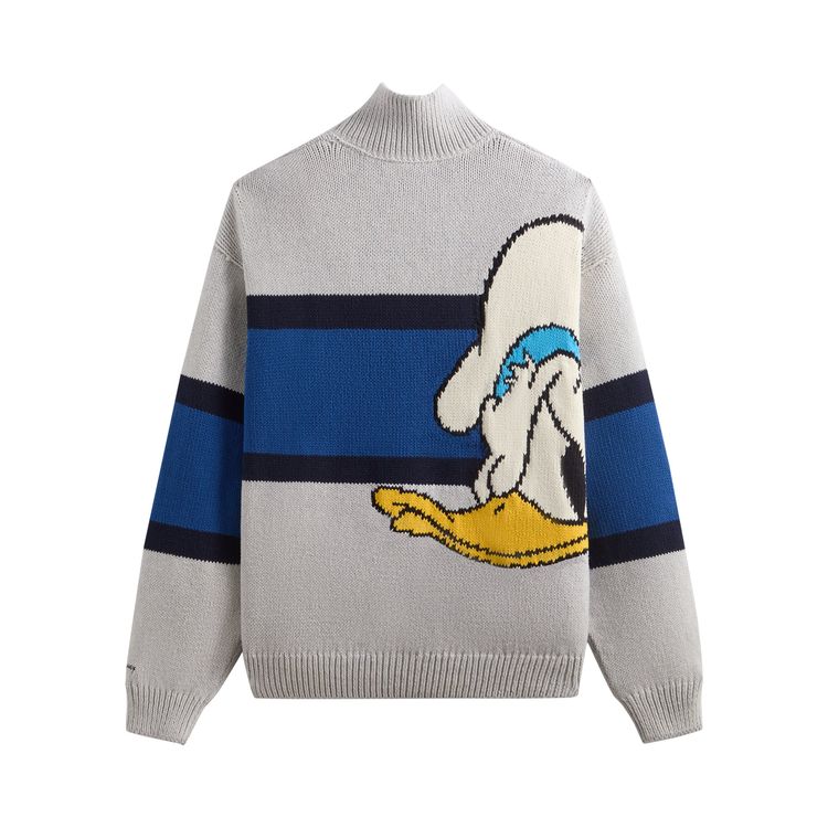 Kith x Disney Donald Duck Quarter Zip Wyona Sweater Light Heather Grey
