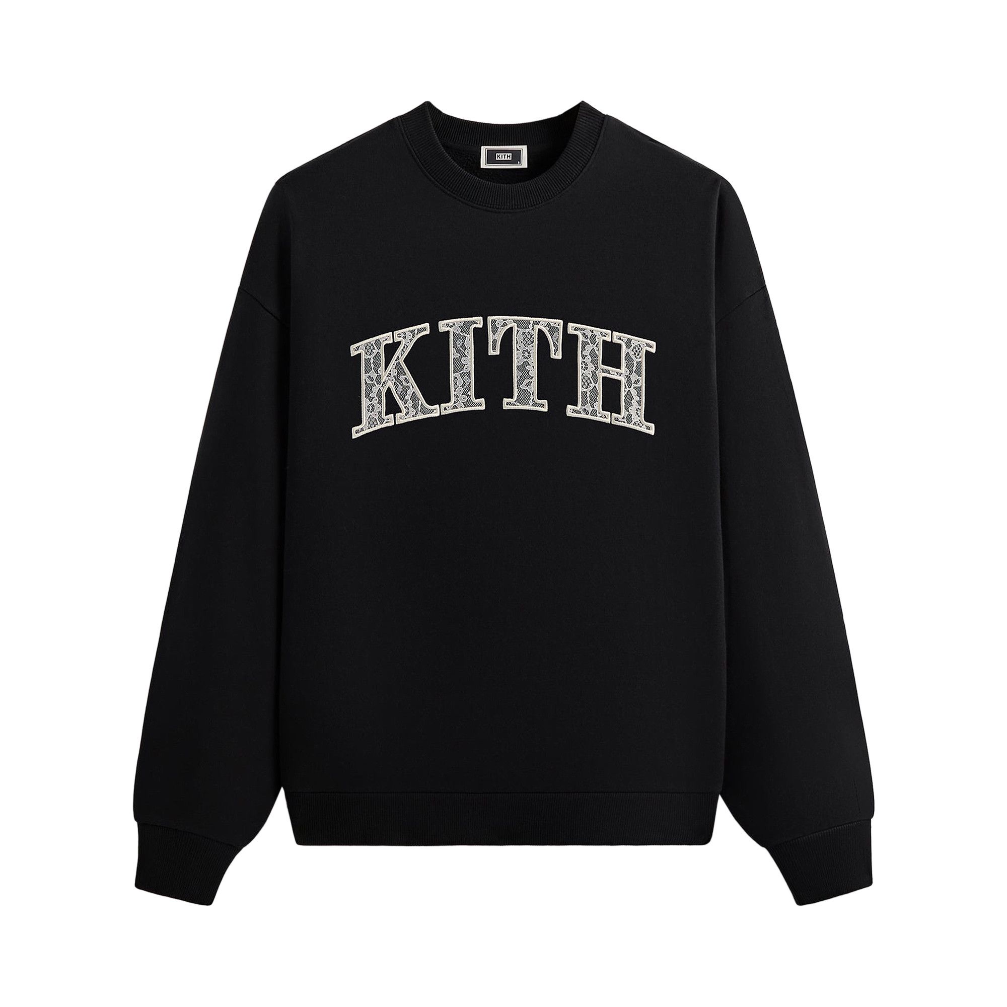 Buy Kith Arched Lace Nelson Crewneck 'Black' - KHM032806 001 | GOAT