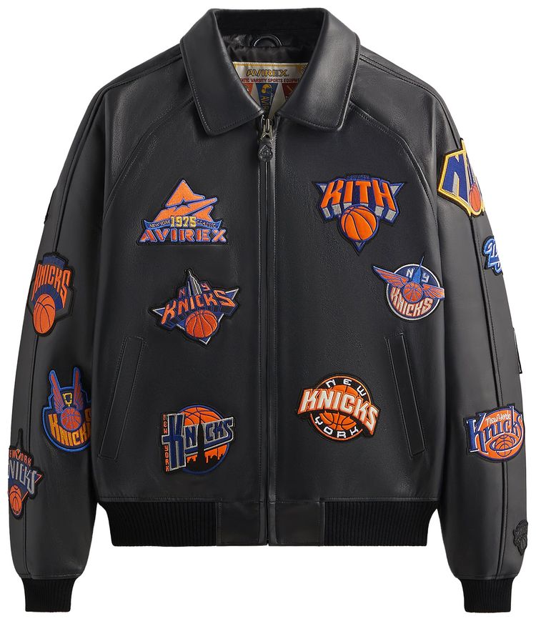 Kith  AVIREX For The New York Knicks Icon Jacket Black