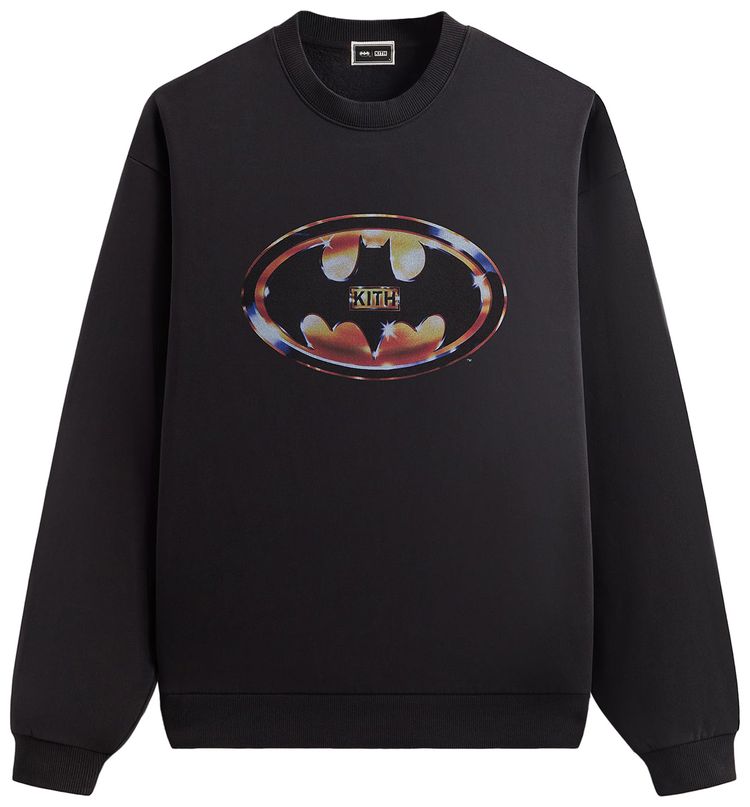 Kith x Batman Logo Vintage Nelson Crewneck Black