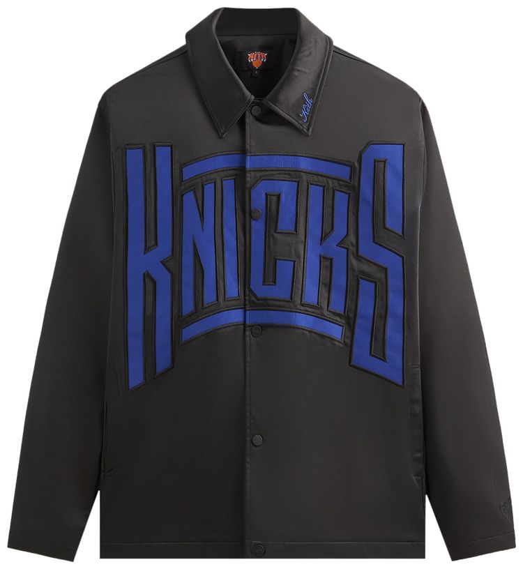 Kith For The New York Knicks Snap Front Coaches Jacket Black