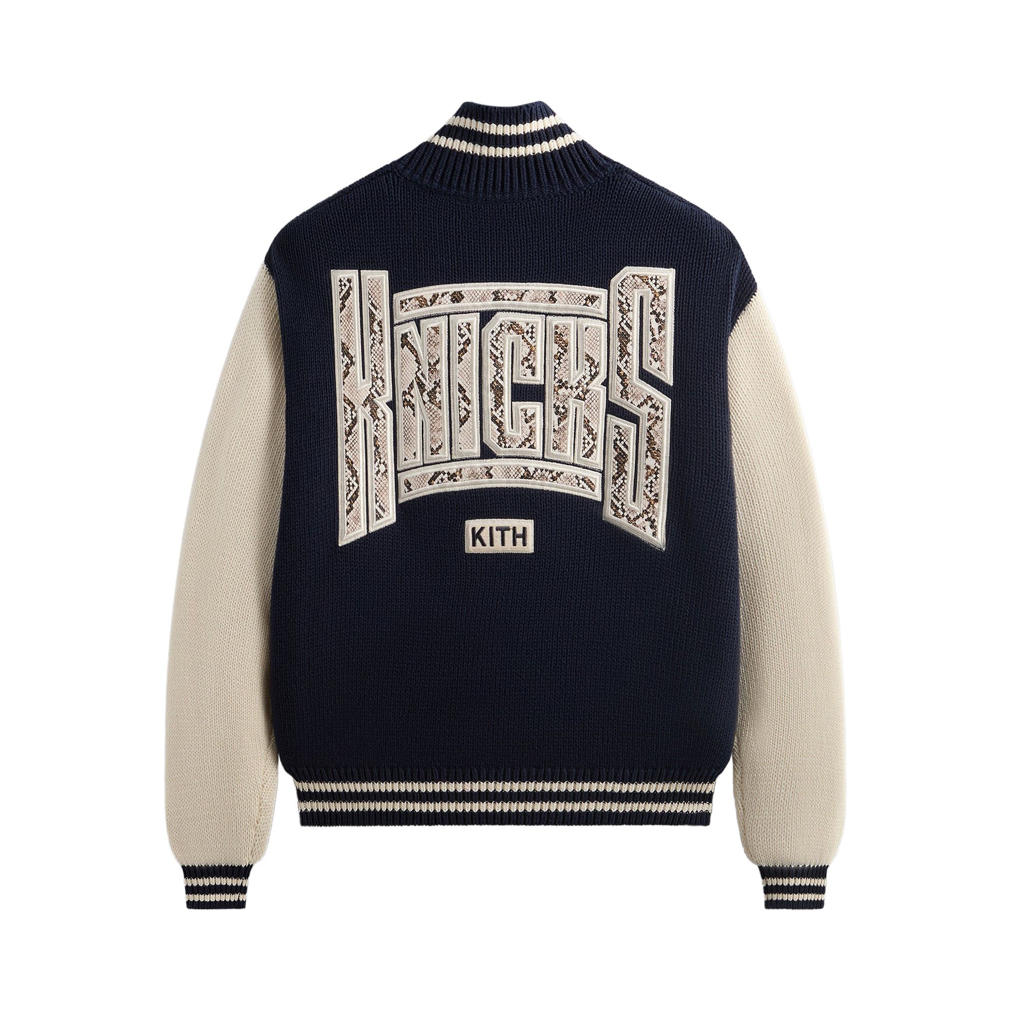 ジャケット・アウター KITH wyona full zip varsity sweater Kith Big Letter New York Wyona Full Zip Sweater - Nocturnal