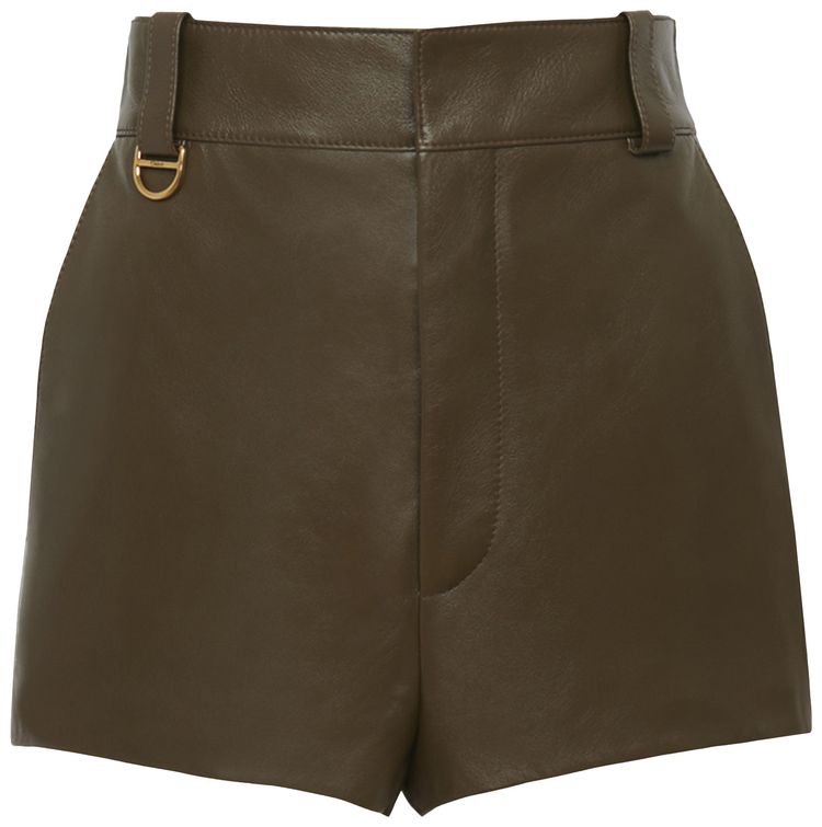 Chloe Leather Shorts Deep Olive