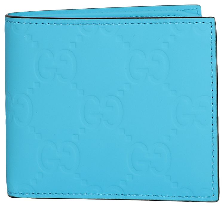 Gucci Rubber Effect Bifold Wallet Blue
