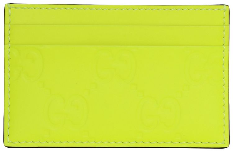 Gucci Rubber Effect Card Case Fluorescent Yellow