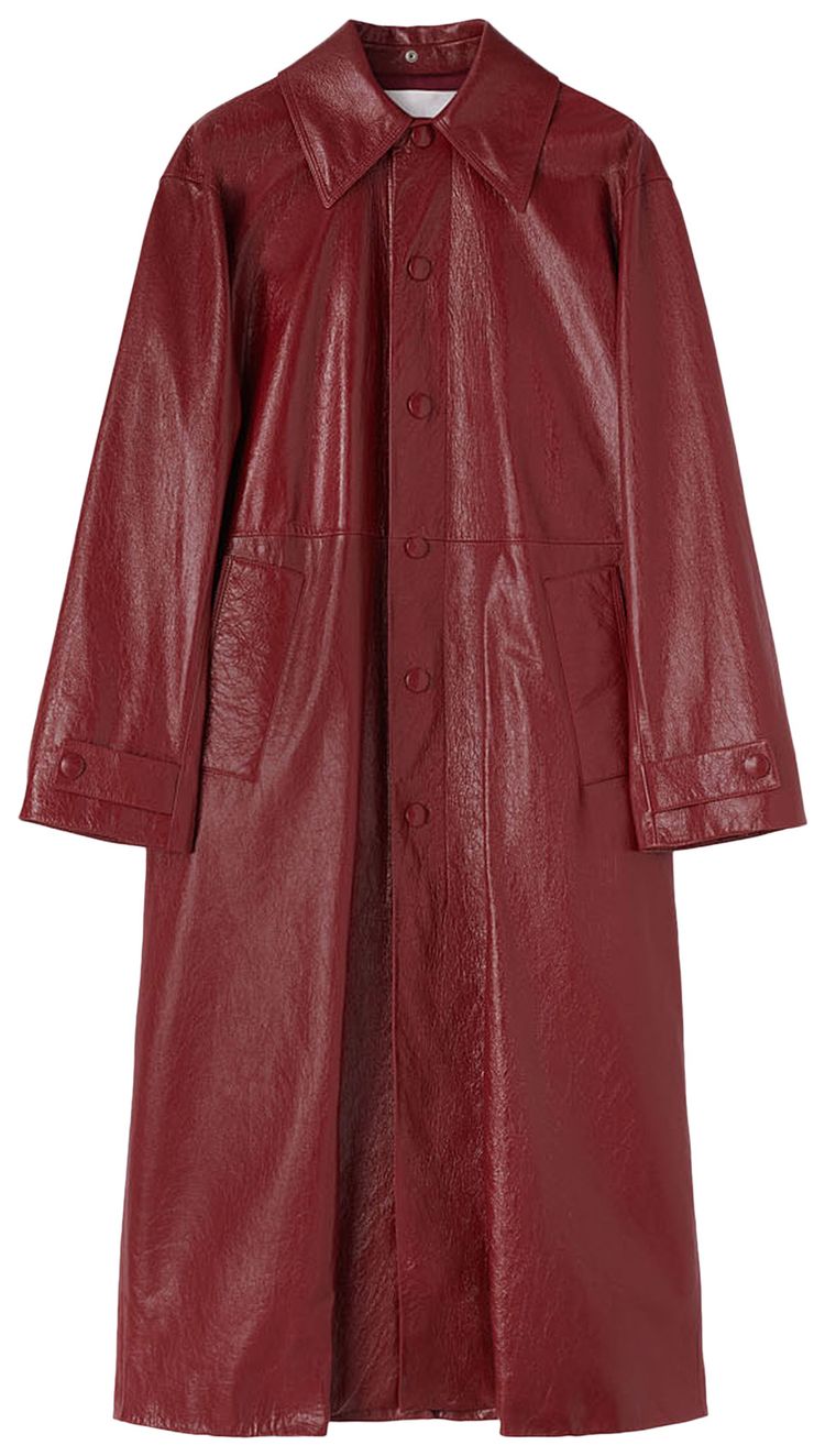 Jil Sander Leather Coat Cedar Red