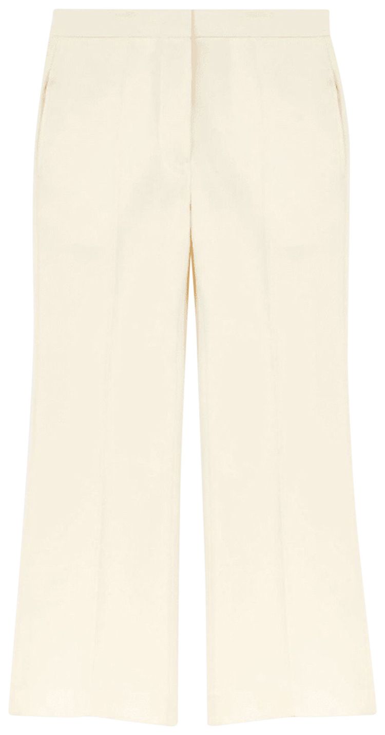 Jil Sander High Waisted Cropped Trousers Ecru