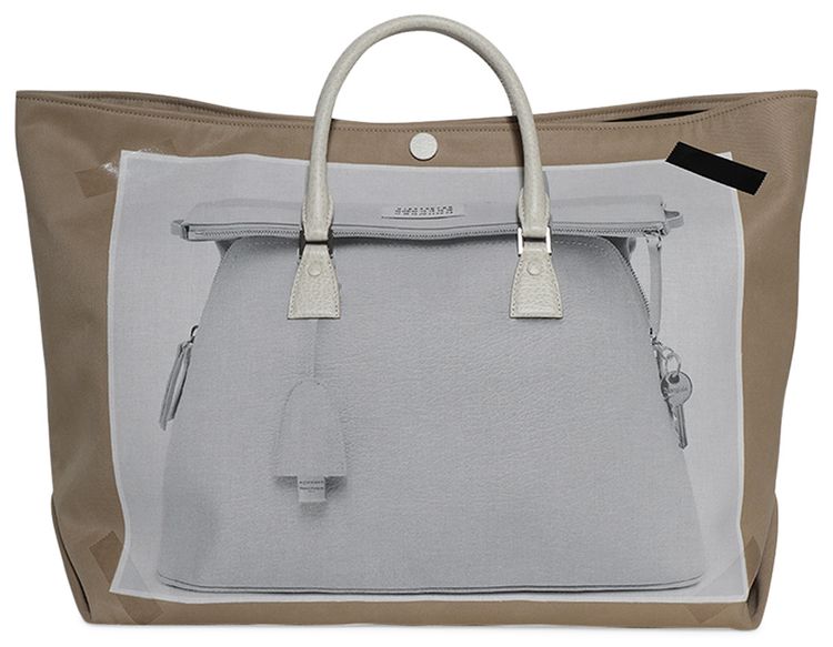 Maison Margiela Medium Trompe LOeil 5AC Tote Bag TaupeGreige