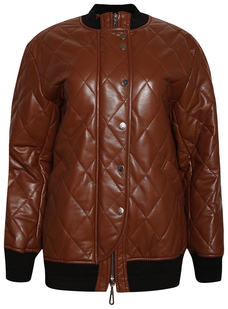 Rabanne Long Quilted Jacket Chocolate