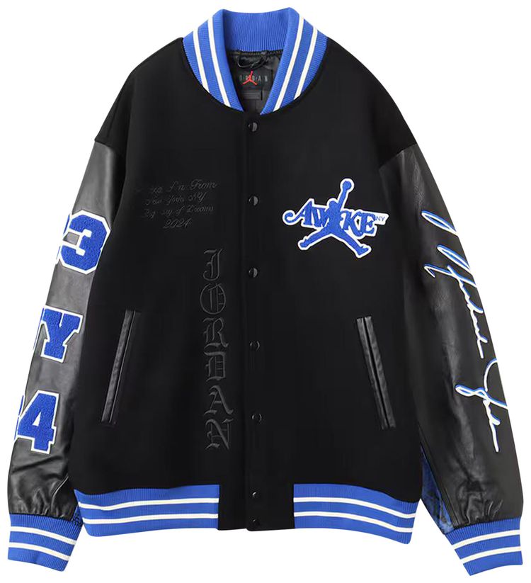 Air Jordan x Awake NY Varsity Jackett BlackGame Royal