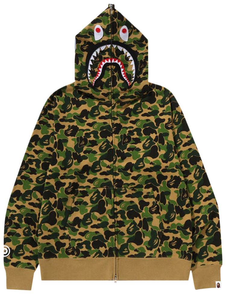 BAPE ABC Camo Separate Shark Full Zip Hoodie Green