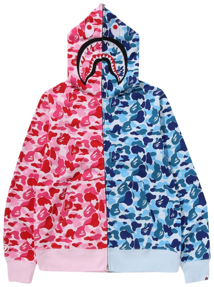 BAPE ABC Camo Separate Shark Full Zip Hoodie Pink