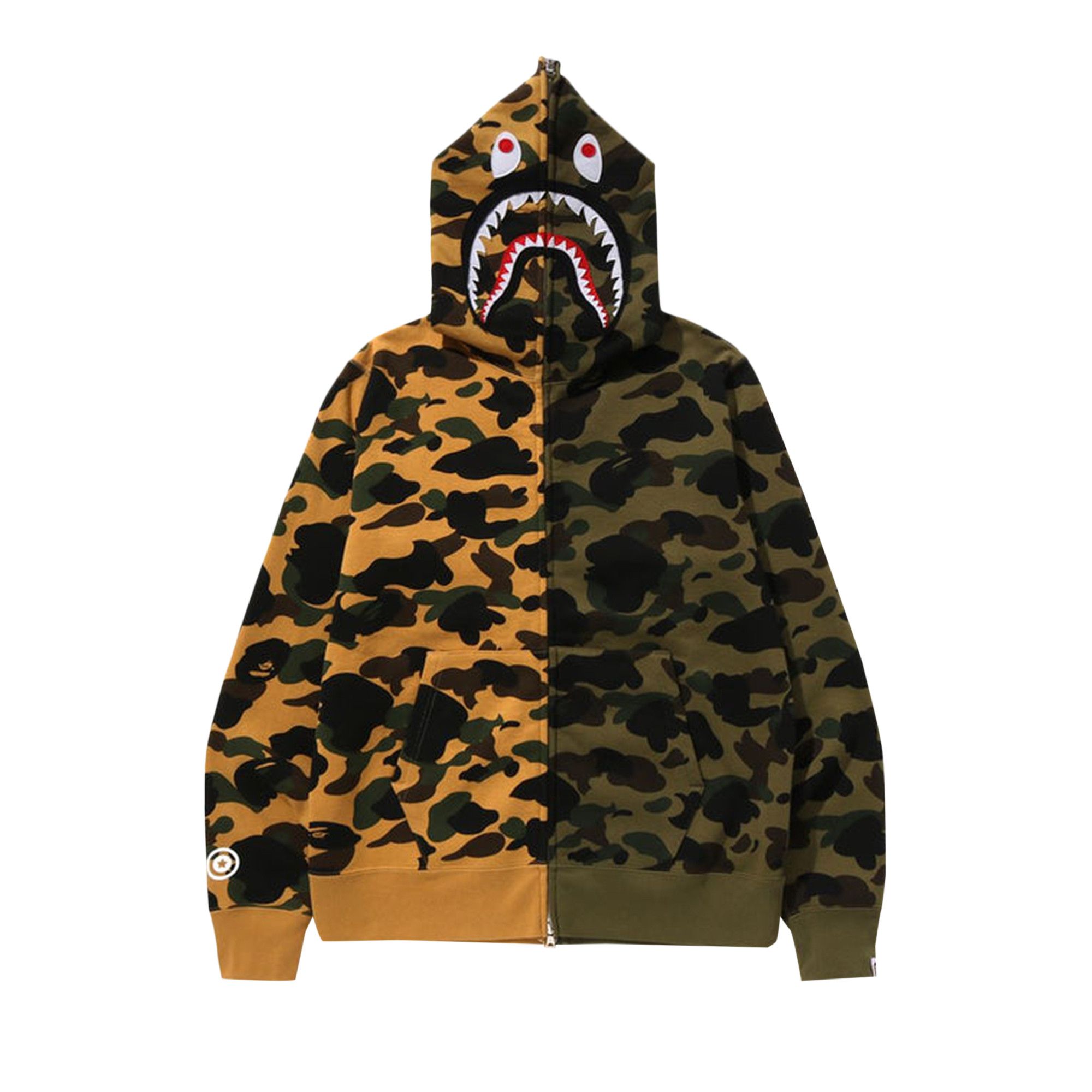 Buy BAPE 1st Camo Separate Shark Full Zip Hoodie Yellow 1K70 115 010 YELL GOAT CA