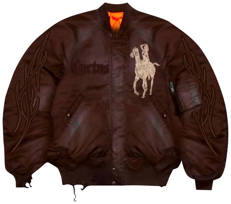 Cactus Jack by Travis Scott x MOWALOLA Houston Bomber Jacket Brown