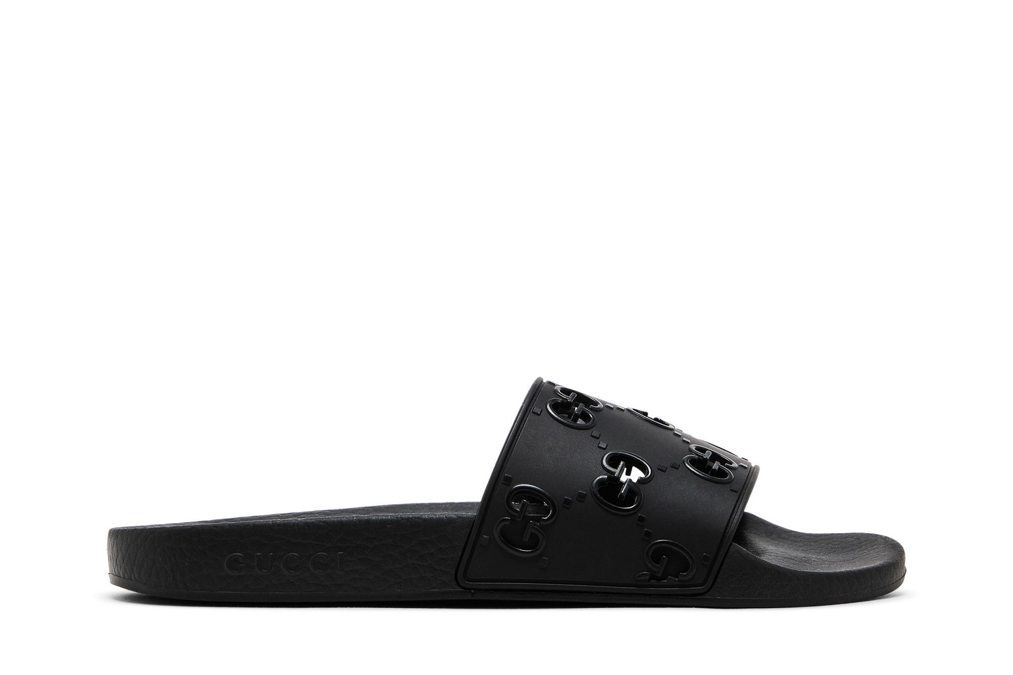 Mens gucci slides black sales