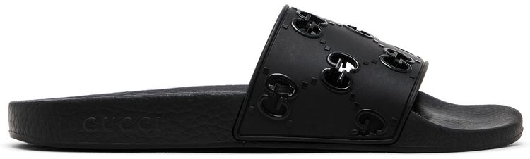 Gucci Wmns Rubber GG Slide Black