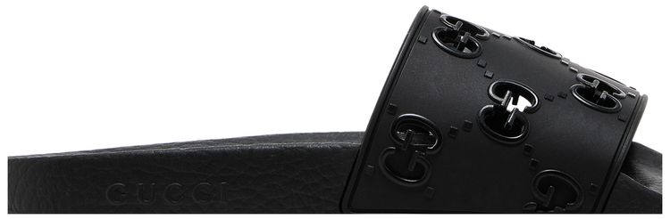 Gucci Wmns Rubber GG Slide Black