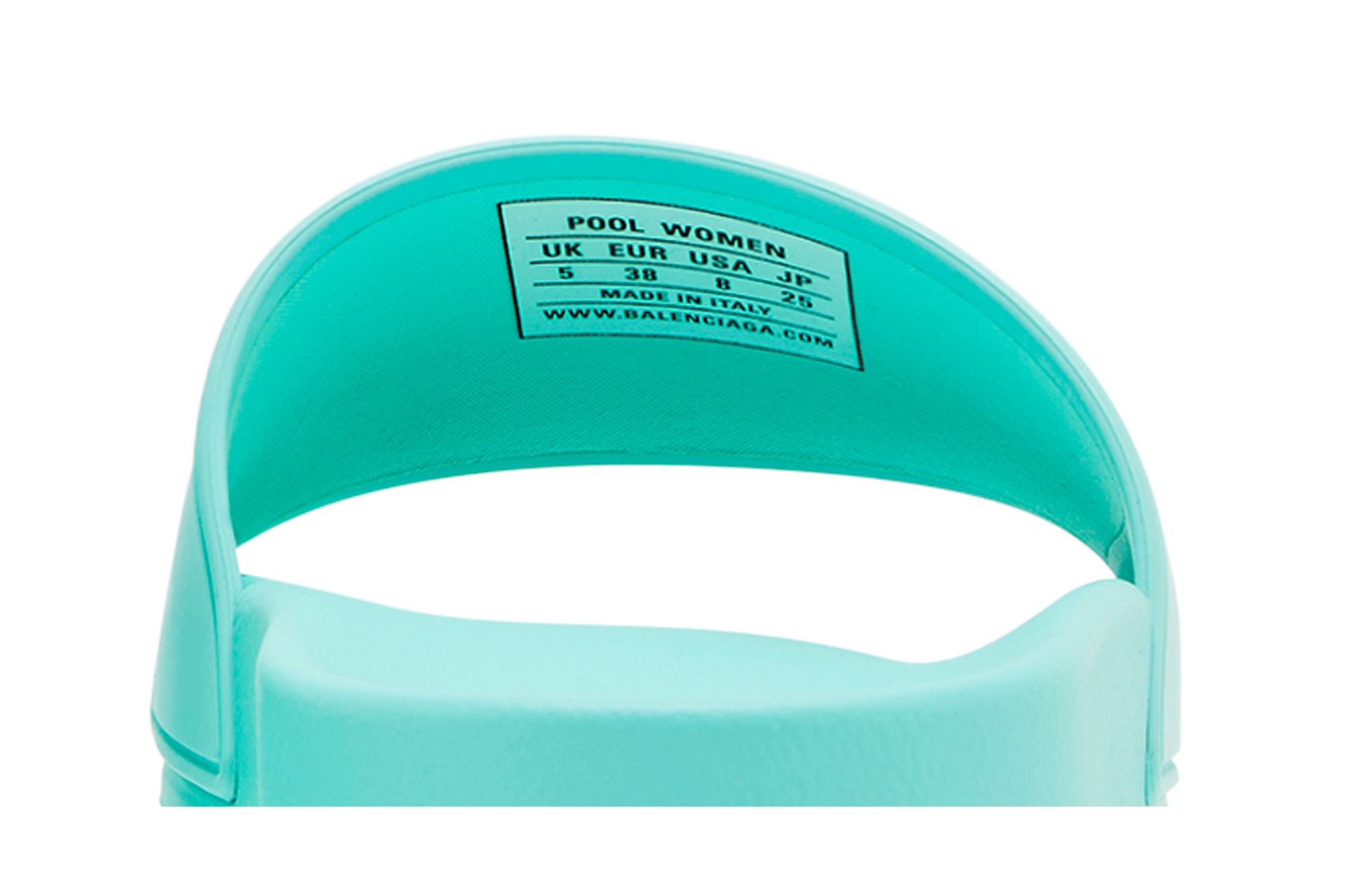 【BALENCIAGA】Full Slide Mint $375 Women's Balenciaga Logo Pool Slides Flat Sandals