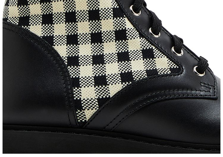Fendi Wmns FF Rockoko Biker Boot Black Checkerboard
