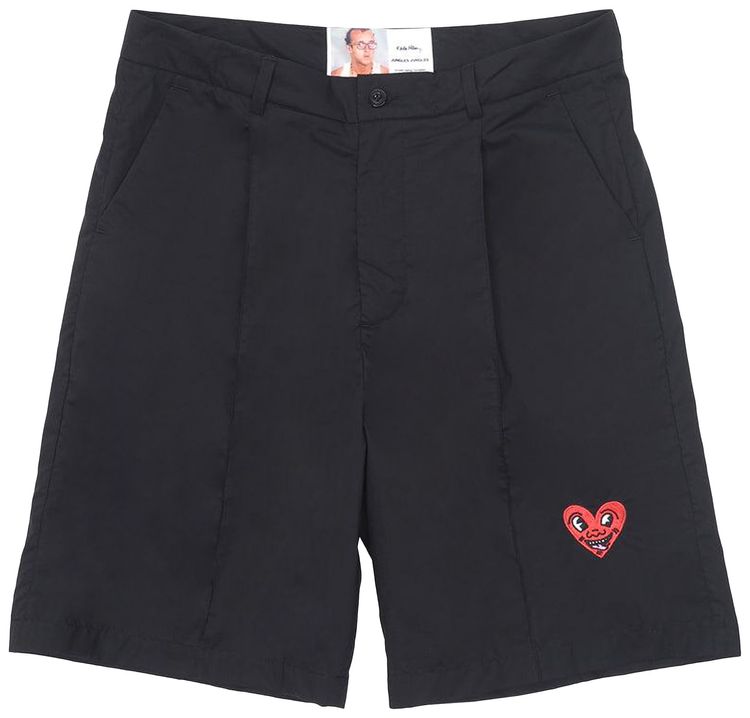 Jungles Heart Face Suit Shorts Black