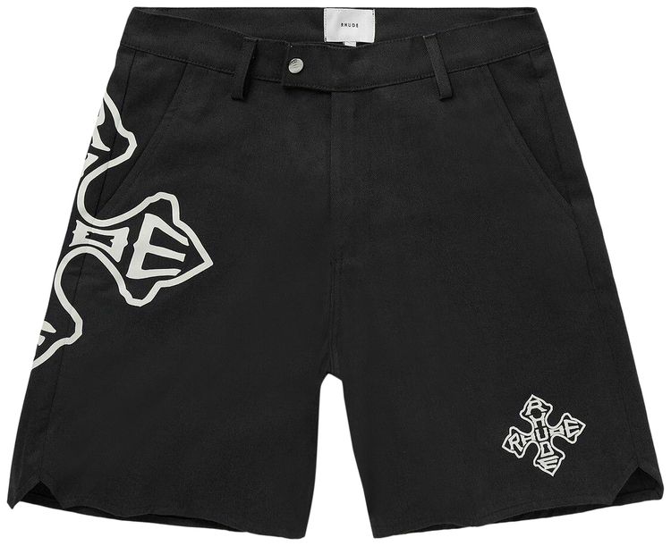 Rhude Cross Logo Twill Short Black