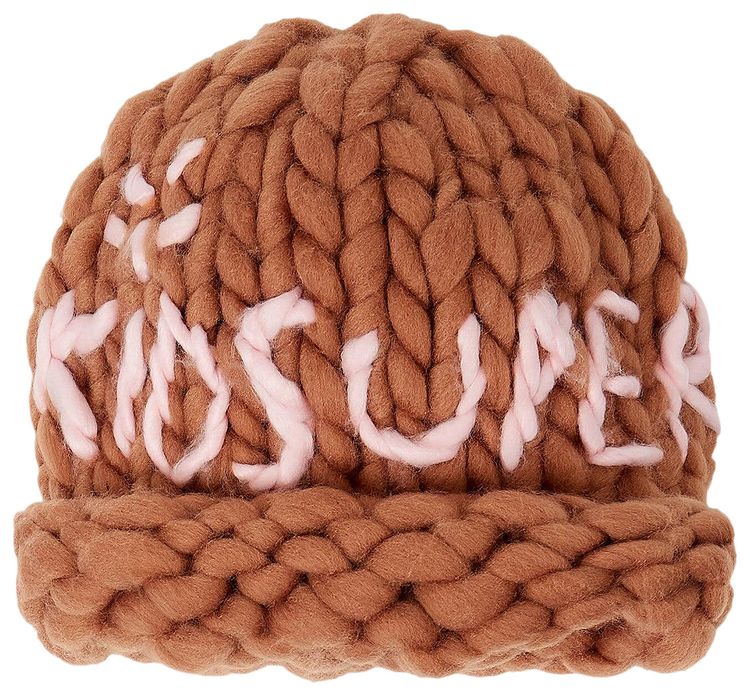 KidSuper Chunky Knit Beanie Light Brown