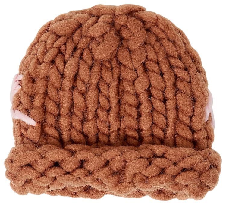 KidSuper Chunky Knit Beanie Light Brown