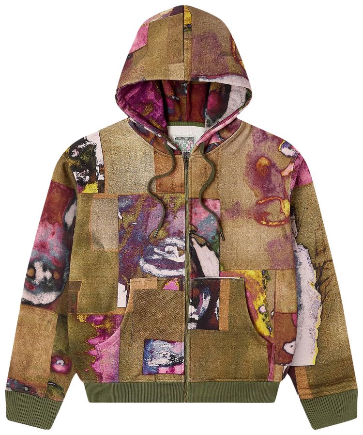 KidSuper Face Collage Heavyweight Zip Up Hoodie Multicolor