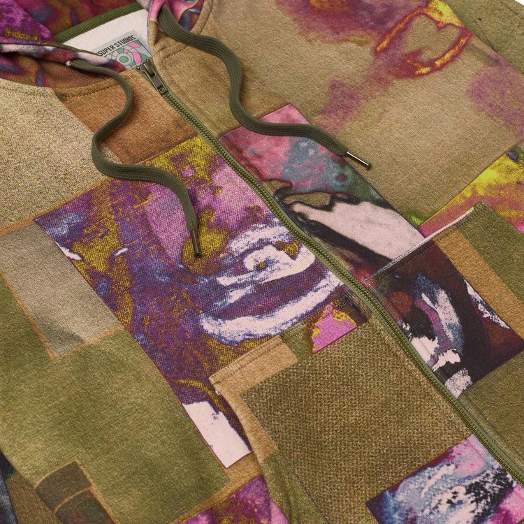 KidSuper Face Collage Heavyweight Zip Up Hoodie Multicolor