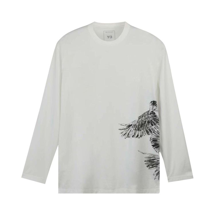 Y 3 Graphic Long Sleeve Tee White