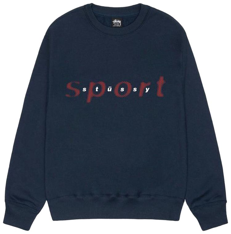 Stussy Dot Sport Crew Sweatshirt Navy