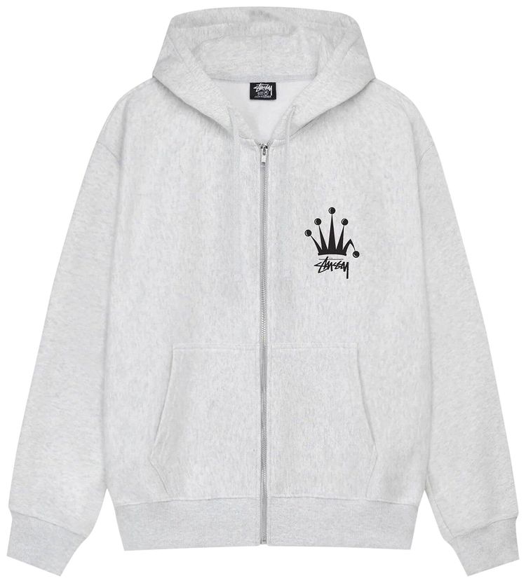 Stussy Regal Crown Zip Hoodie Ash Heather