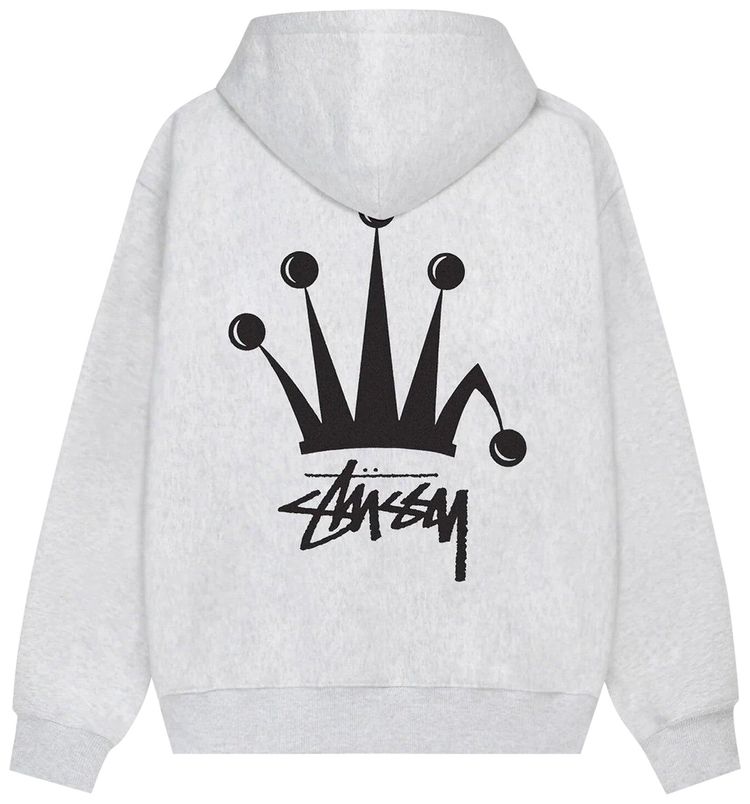 Stussy Regal Crown Zip Hoodie Ash Heather