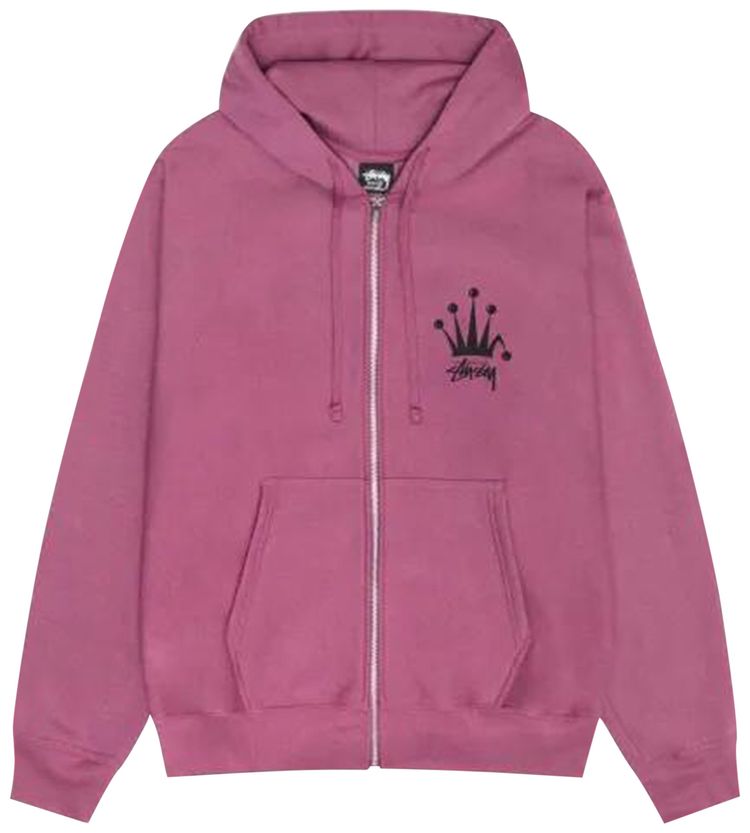 Stussy Regal Crown Zip Hoodie Berry
